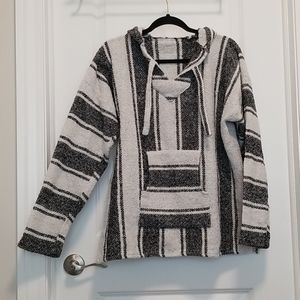 Black and white drug rug